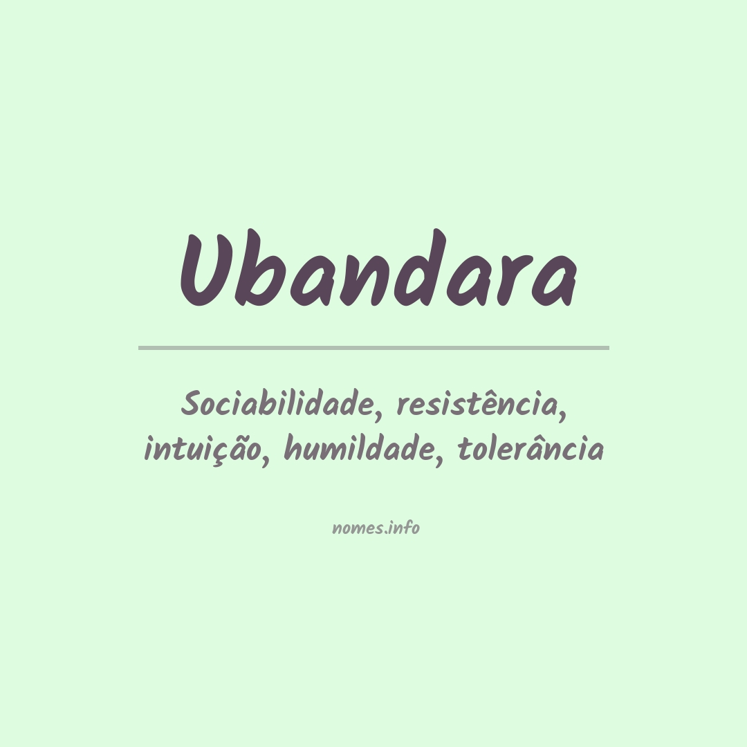 Significado do nome Ubandara