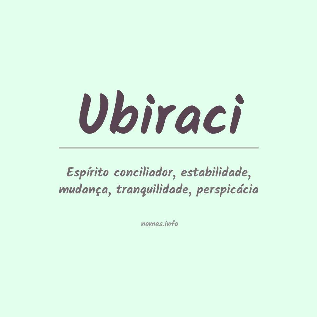 Significado do nome Ubiraci