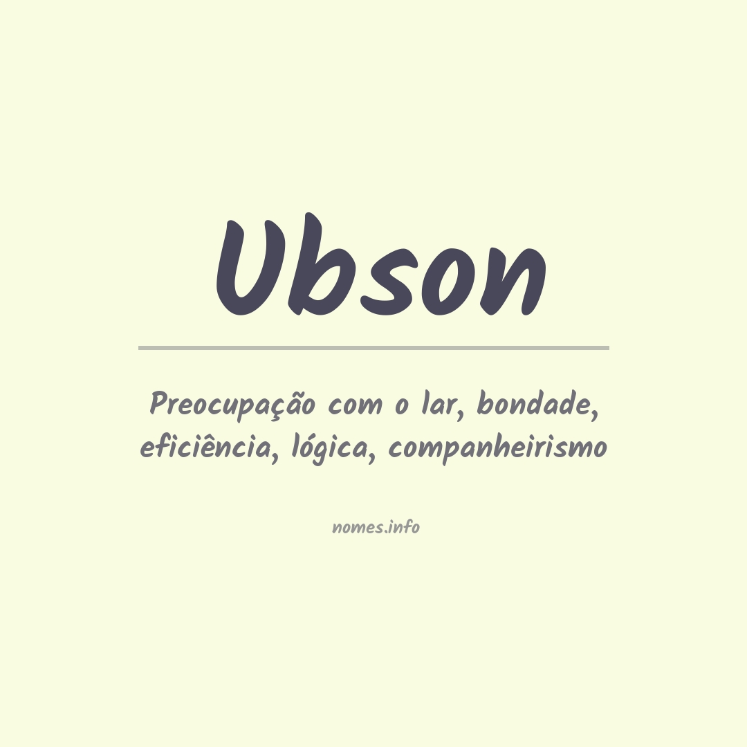 Significado do nome Ubson