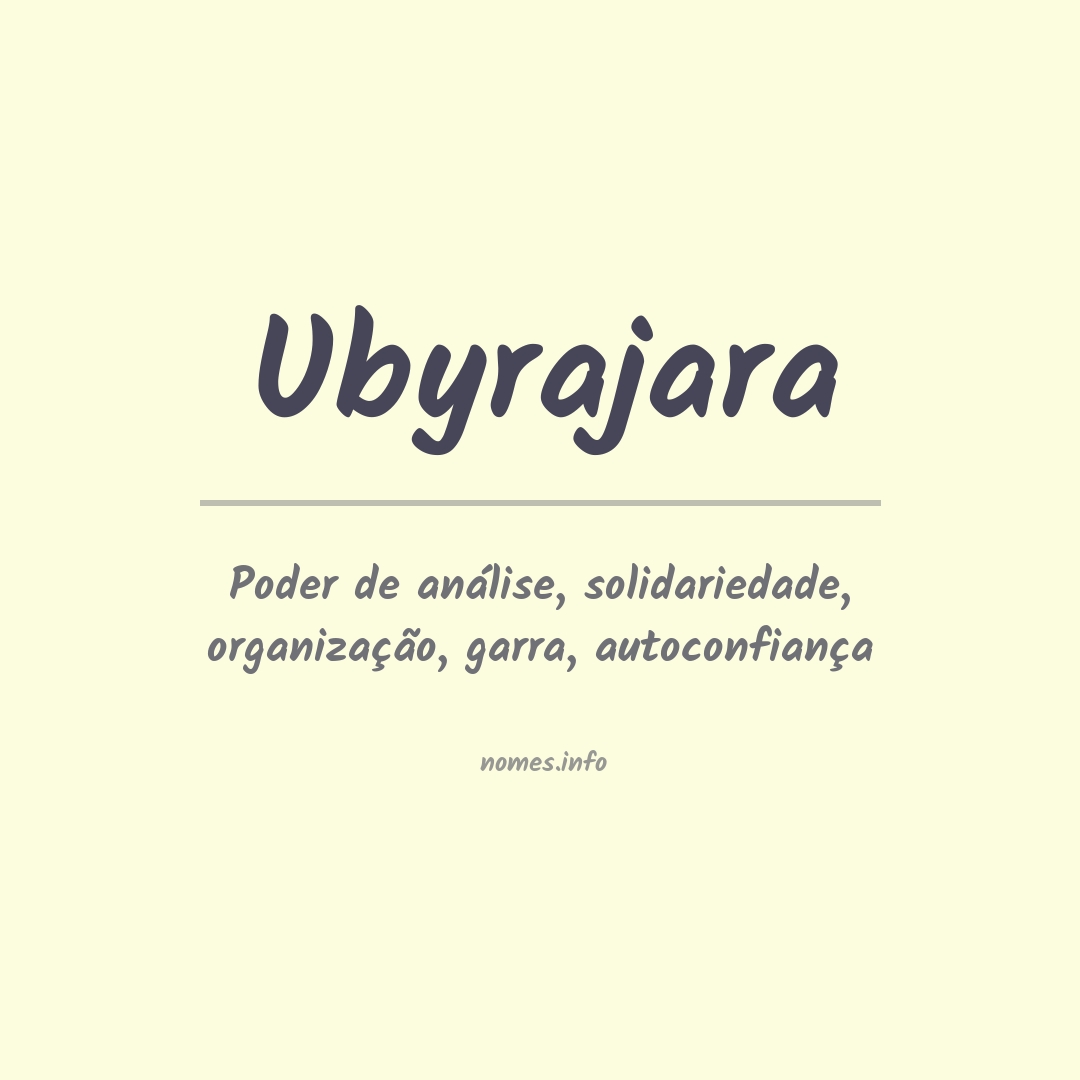 Significado do nome Ubyrajara