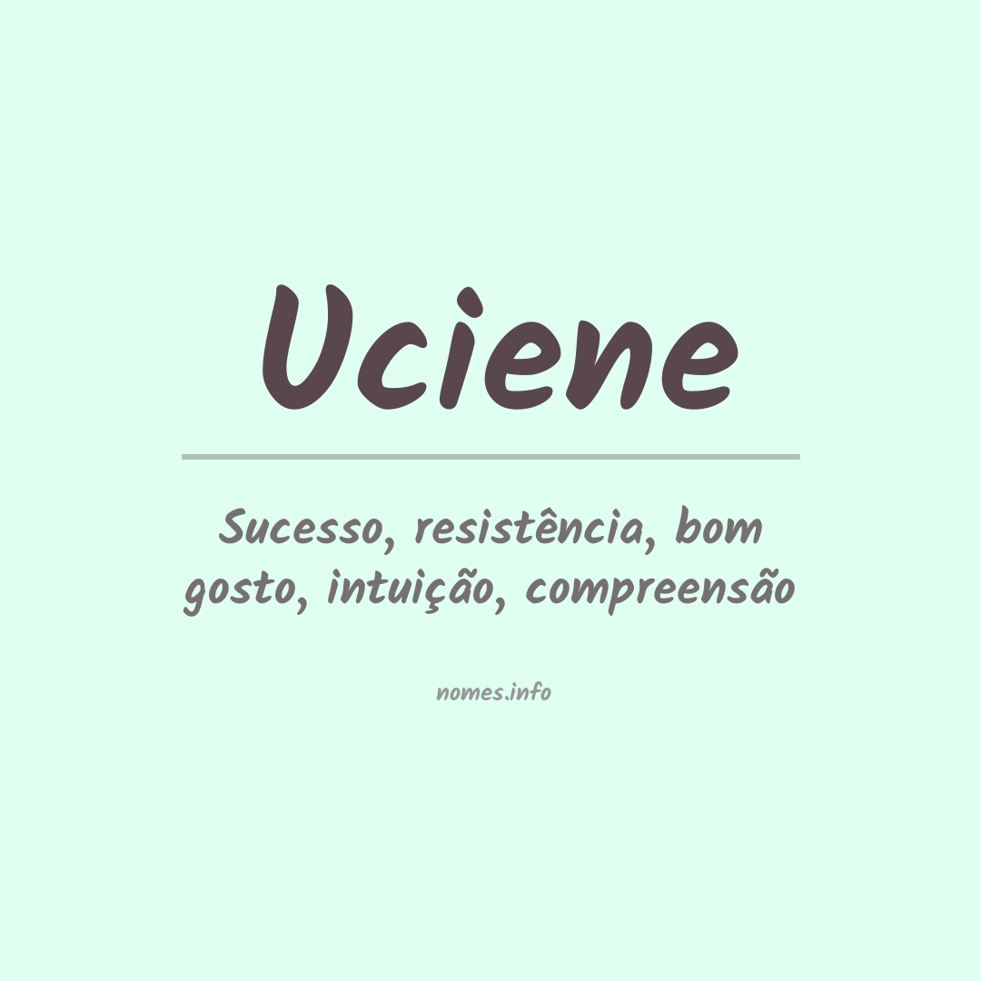 Significado do nome Uciene