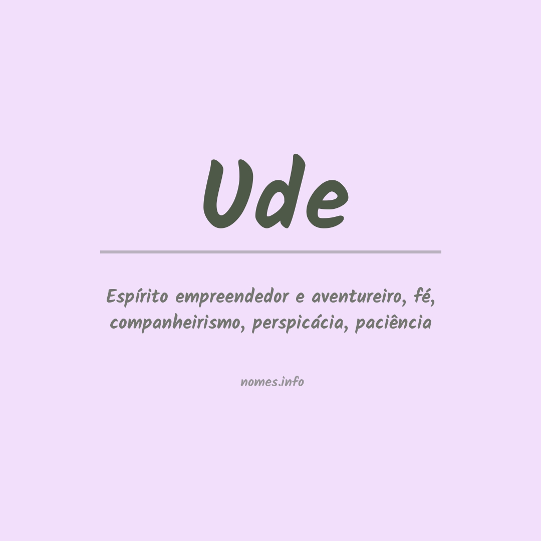 Significado do nome Ude