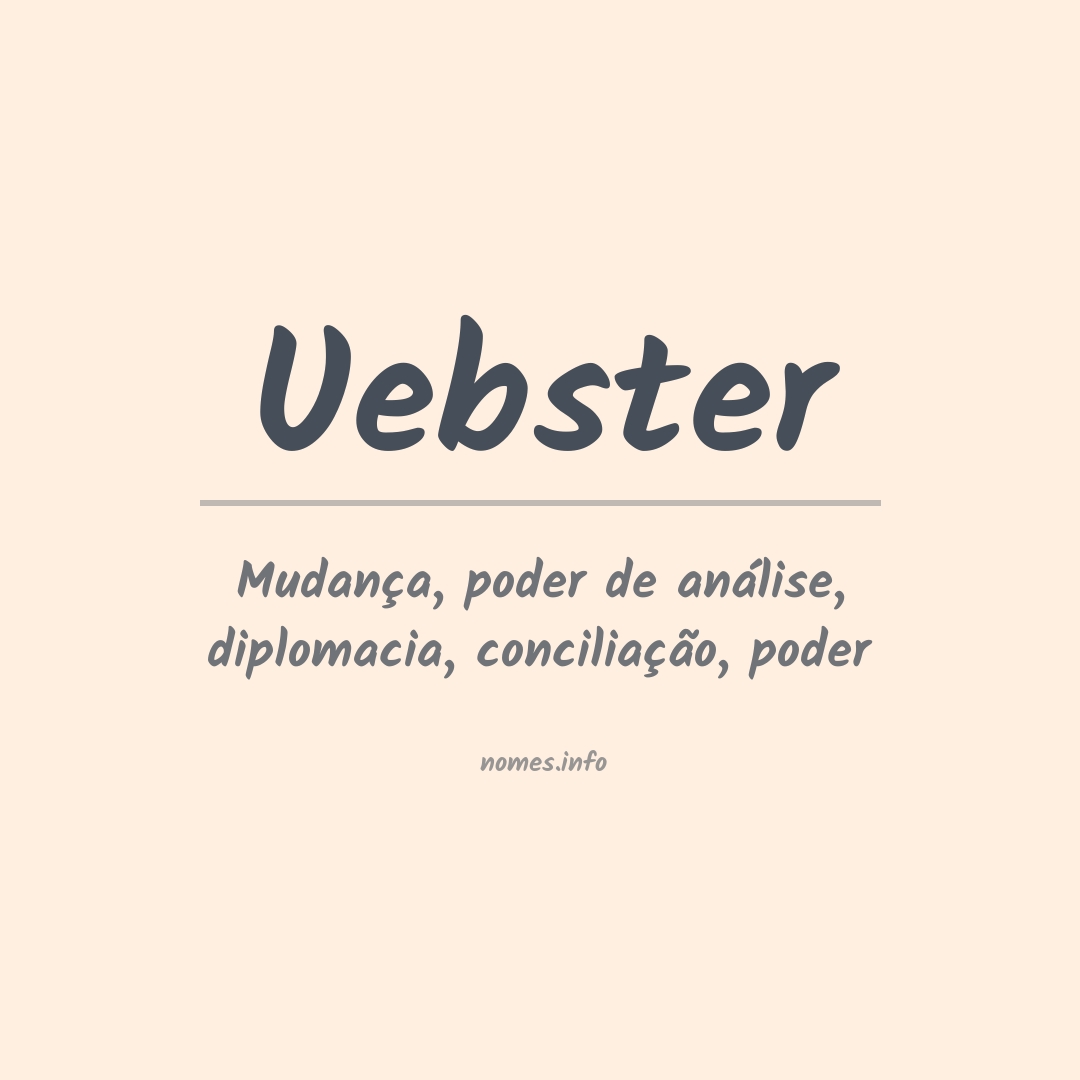Significado do nome Uebster