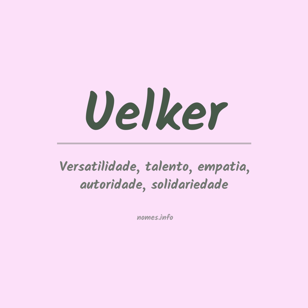 Significado do nome Uelker