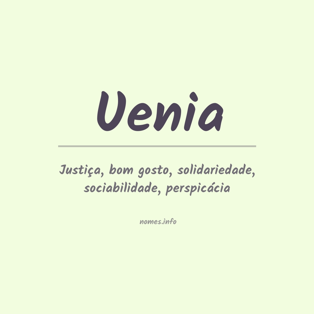 Significado do nome Uenia