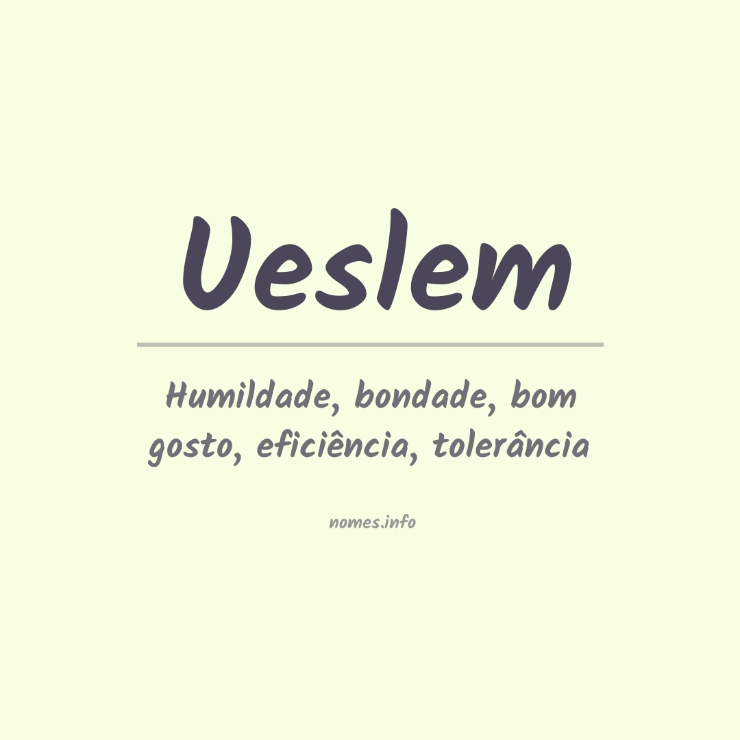 Significado do nome Ueslem