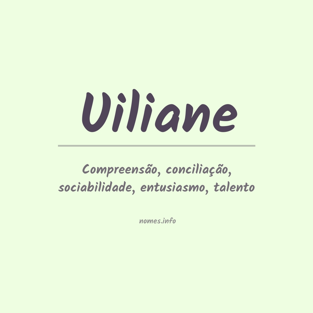 Significado do nome Uiliane