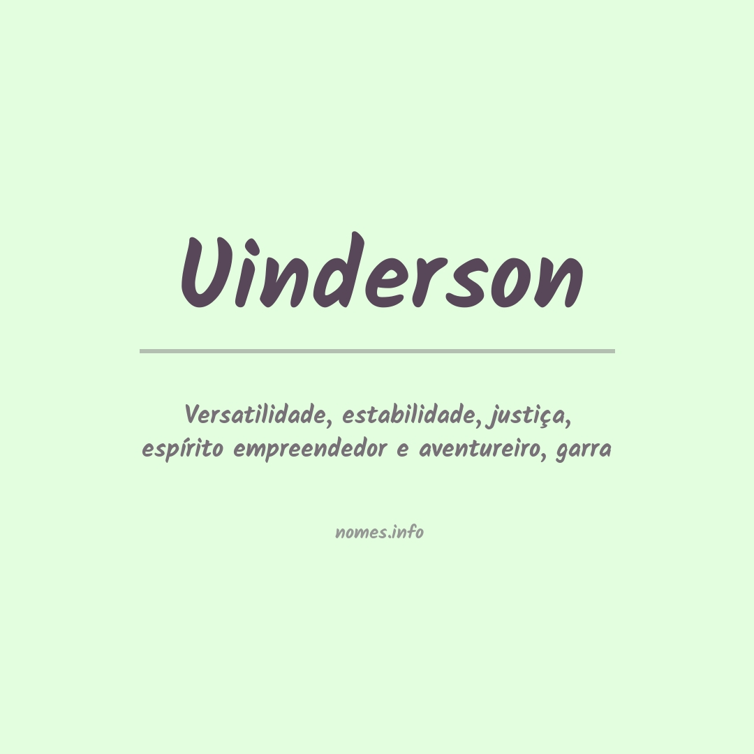Significado do nome Uinderson