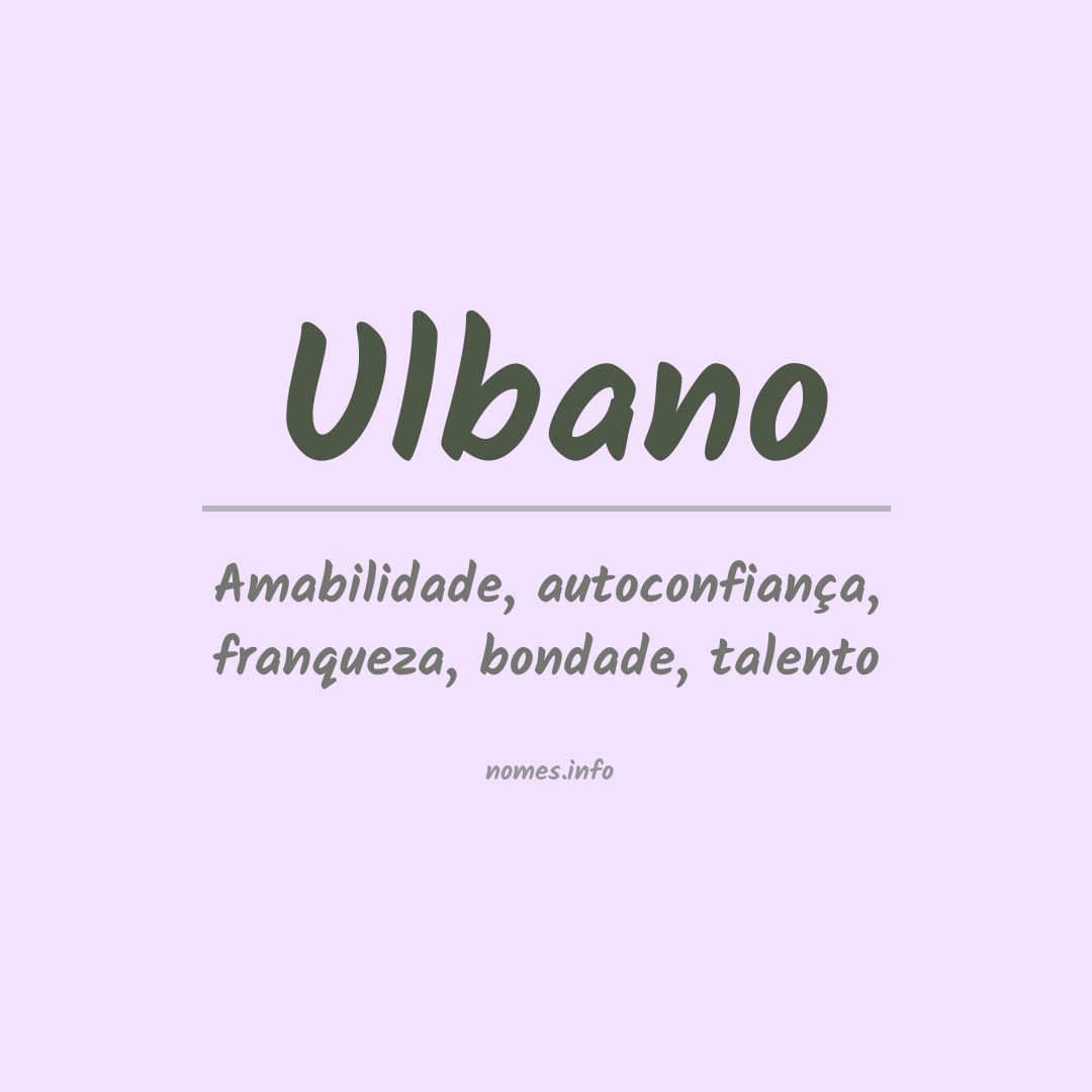 Significado do nome Ulbano