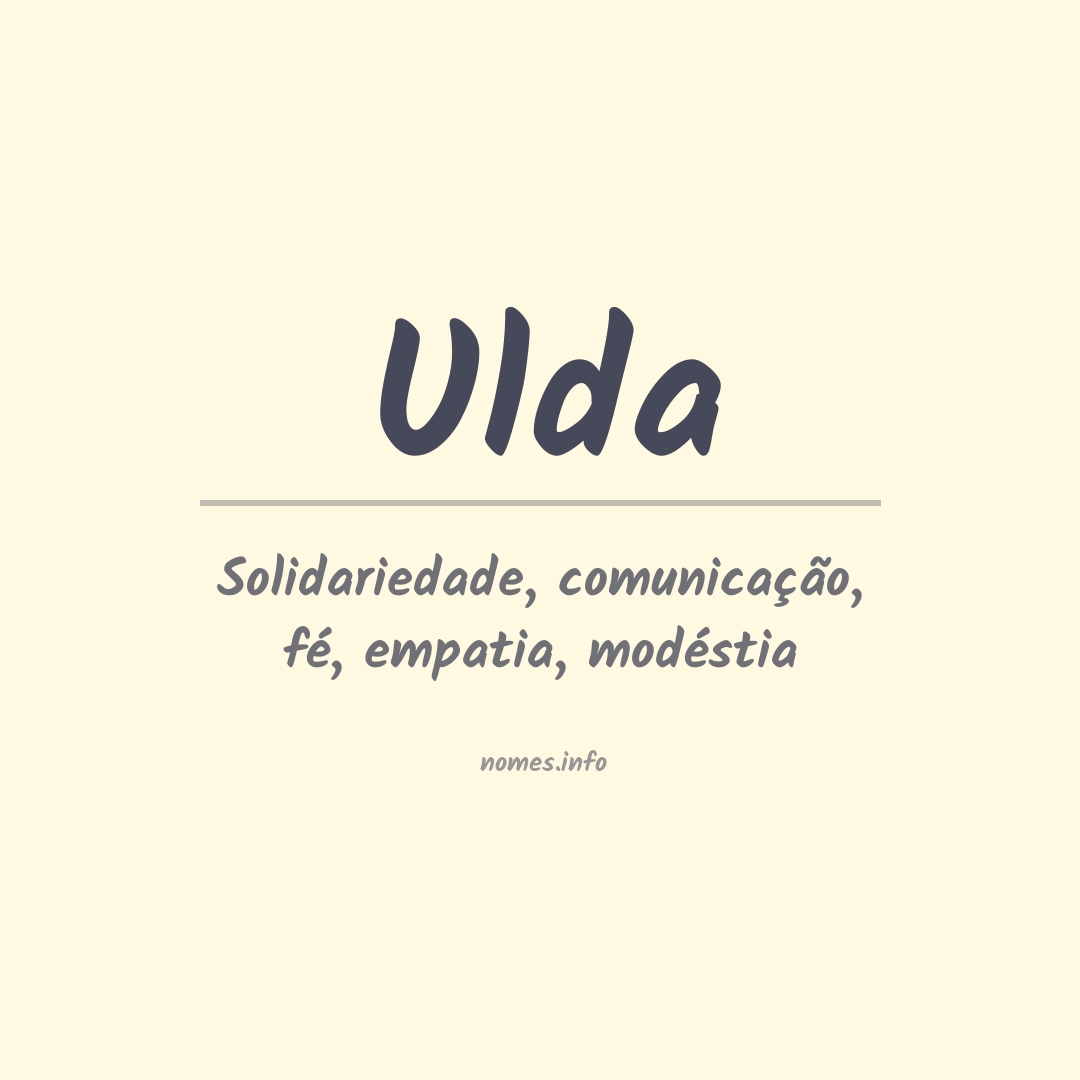 Significado do nome Ulda