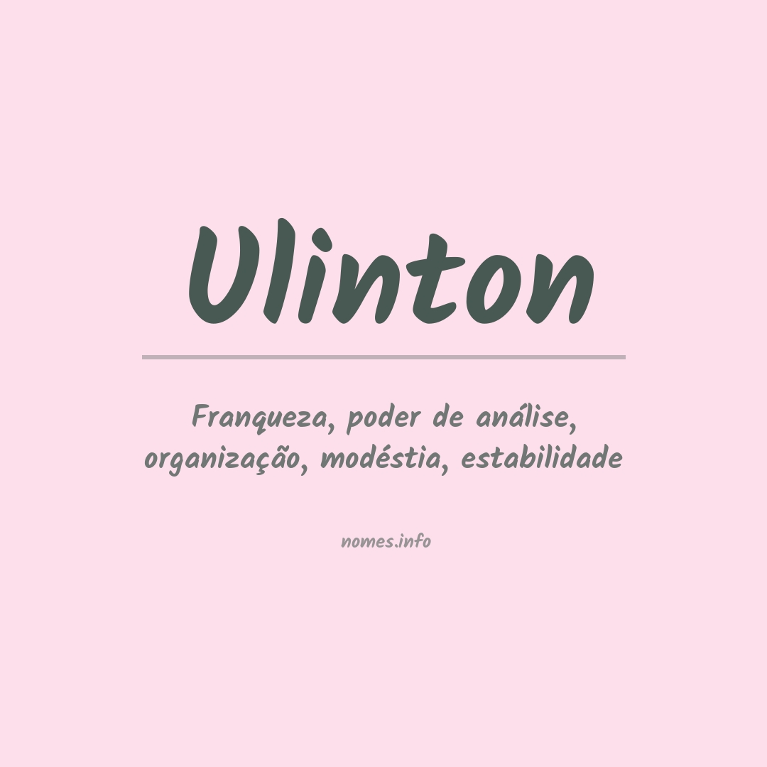 Significado do nome Ulinton