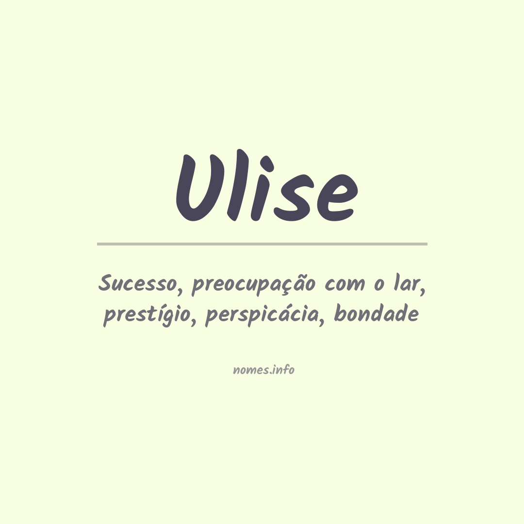 Significado do nome Ulise