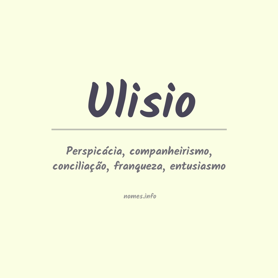 Significado do nome Ulisio