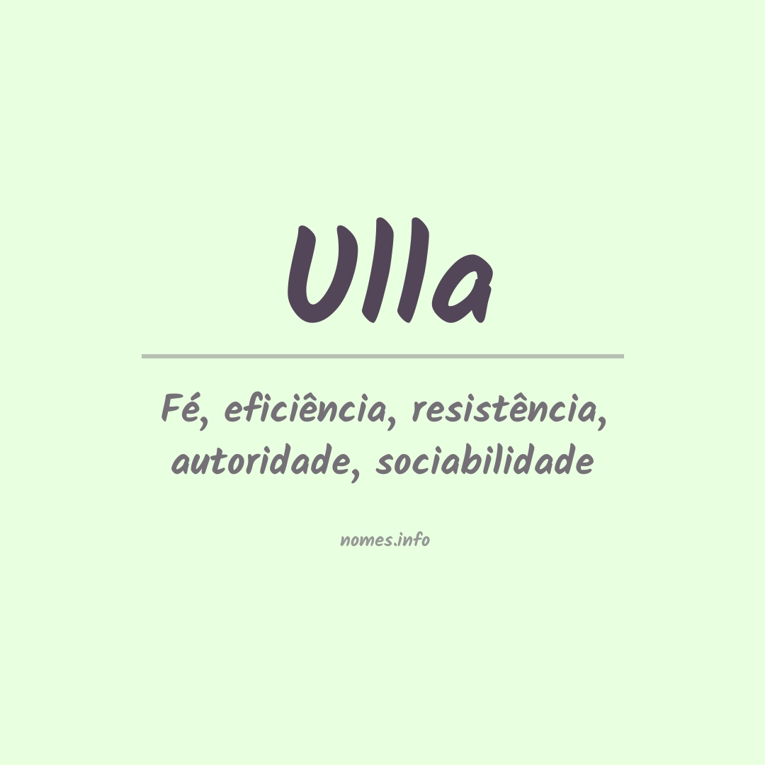 Significado do nome Ulla