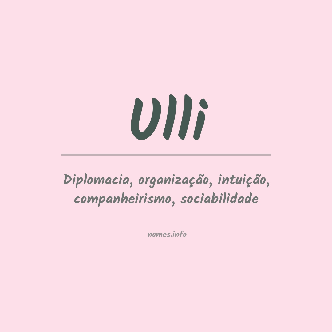 Significado do nome Ulli