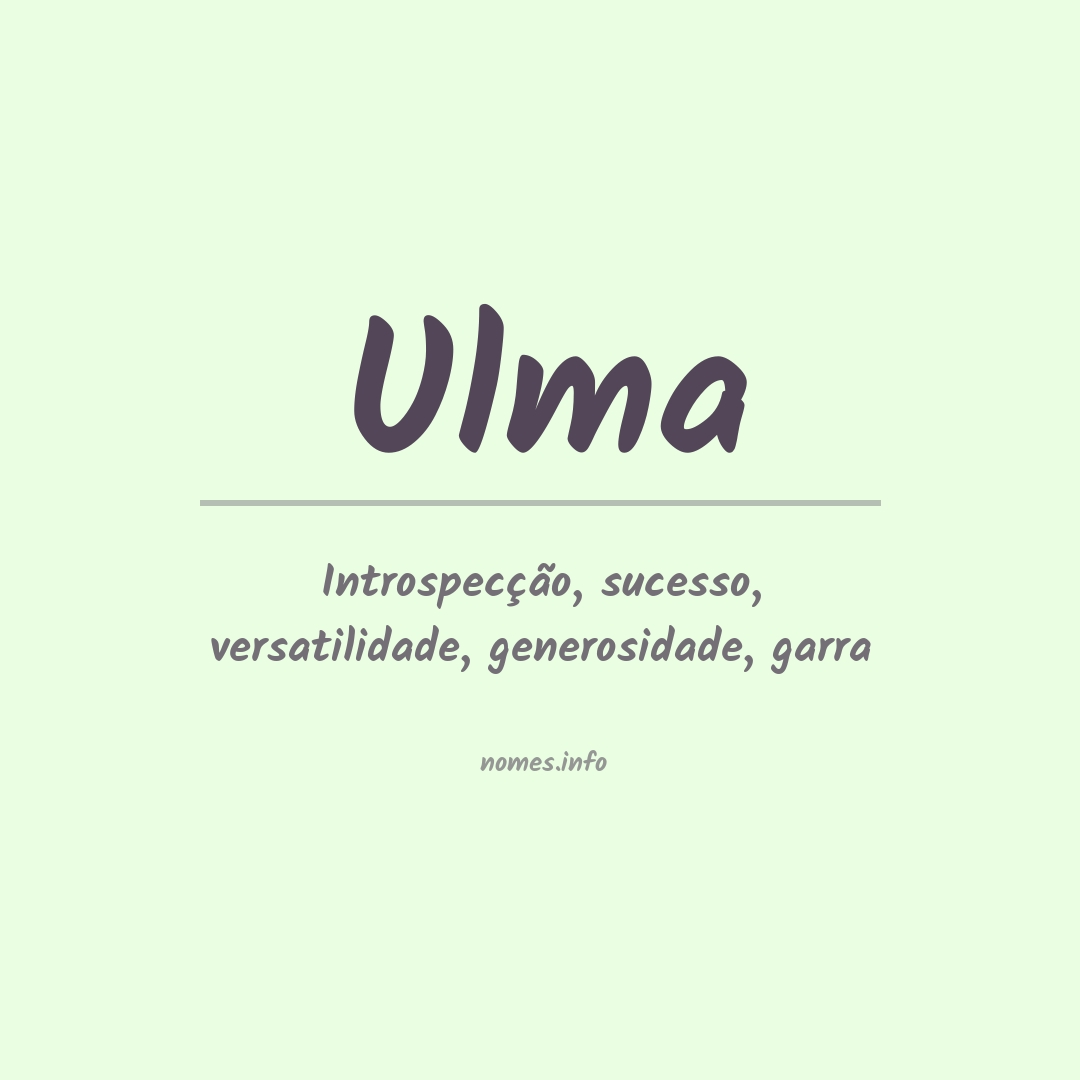 Significado do nome Ulma