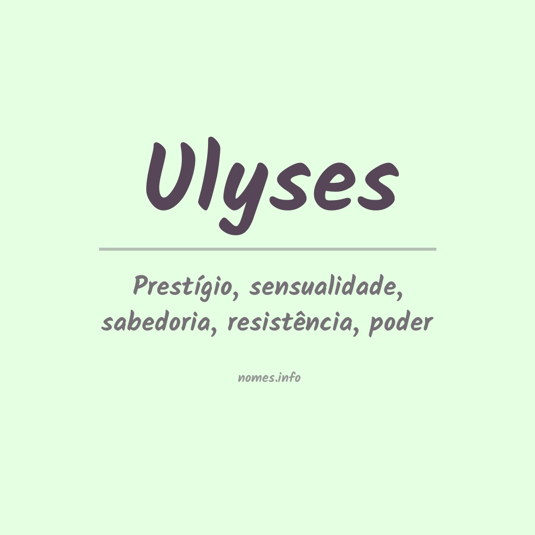 Significado do nome Ulyses