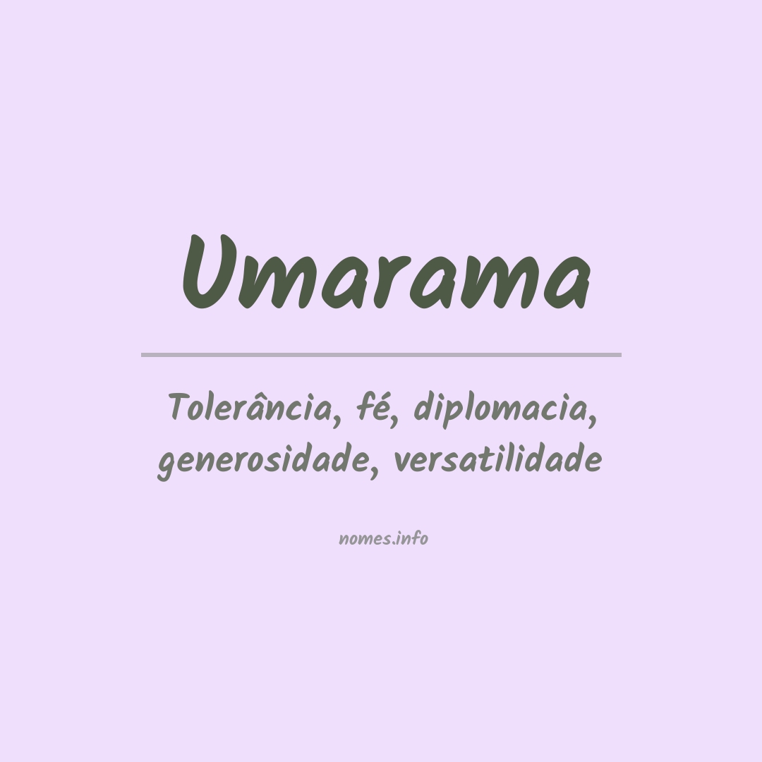 Significado do nome Umarama