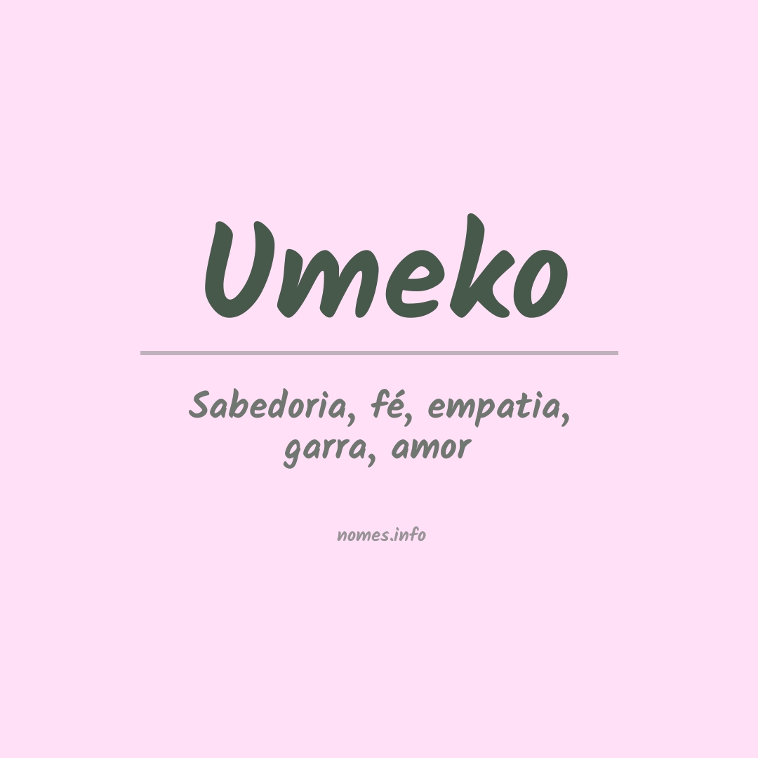 Significado do nome Umeko