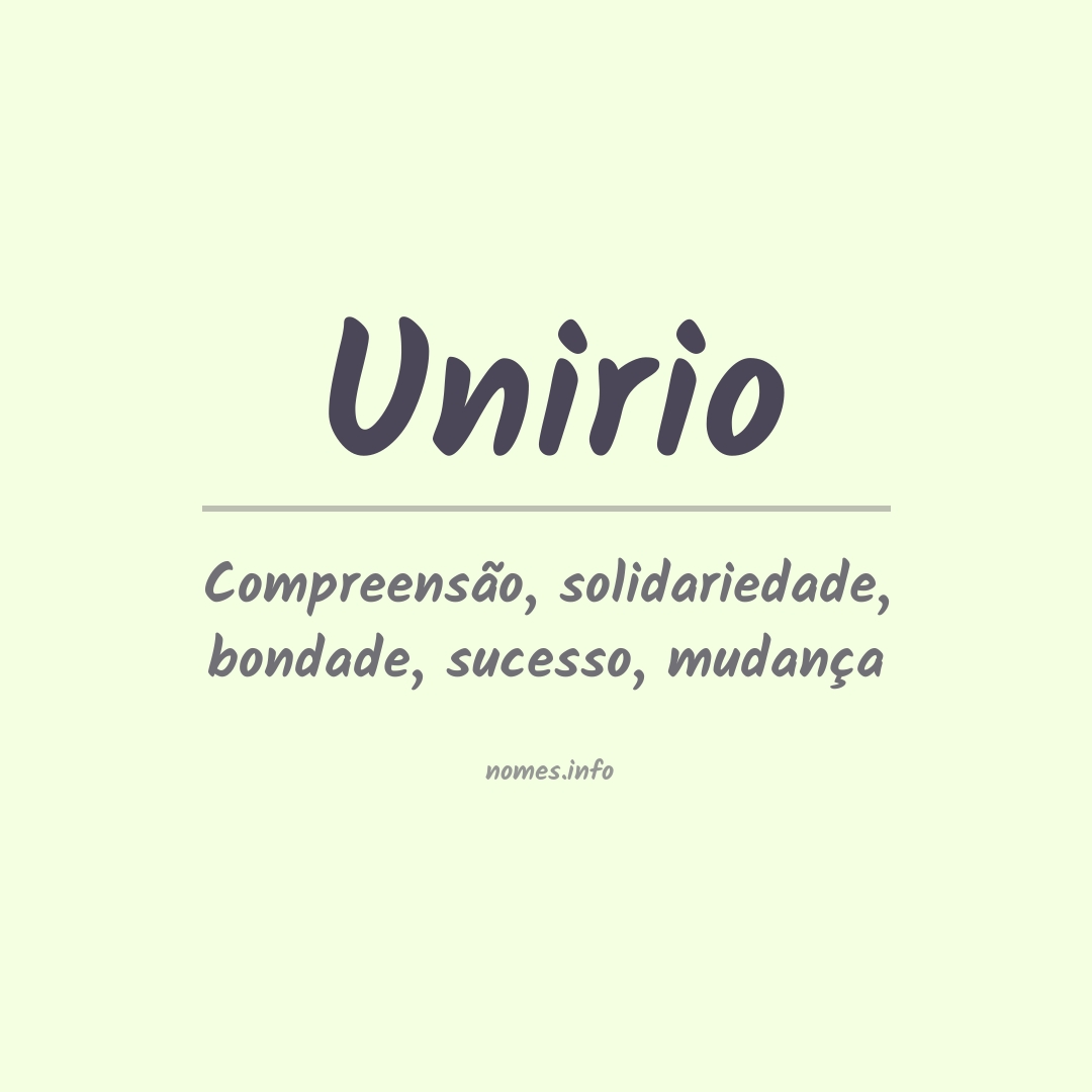 Significado do nome Unirio