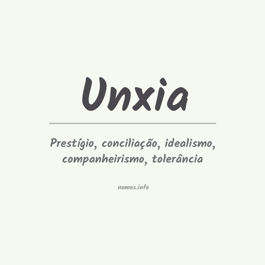 Significado do nome Unxia