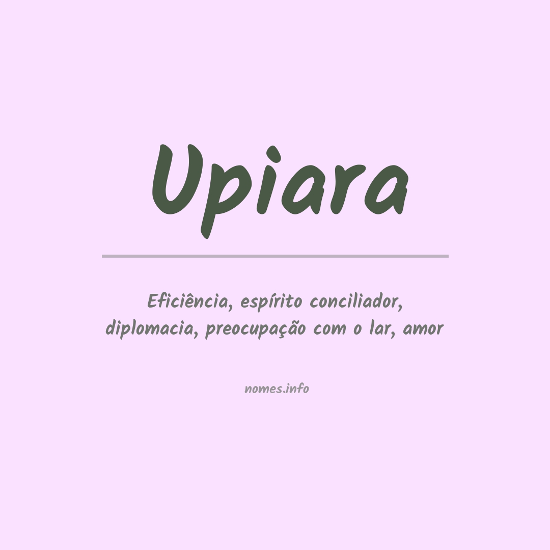 Significado do nome Upiara