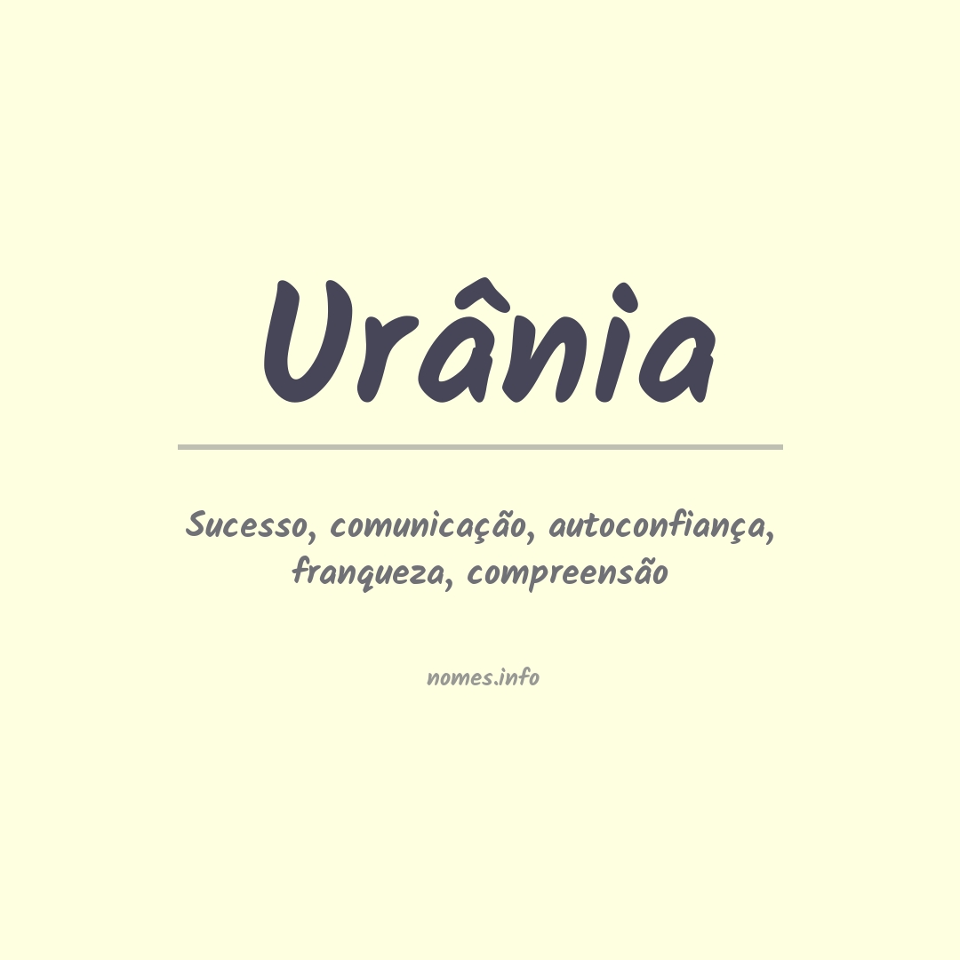 Significado do nome Urânia