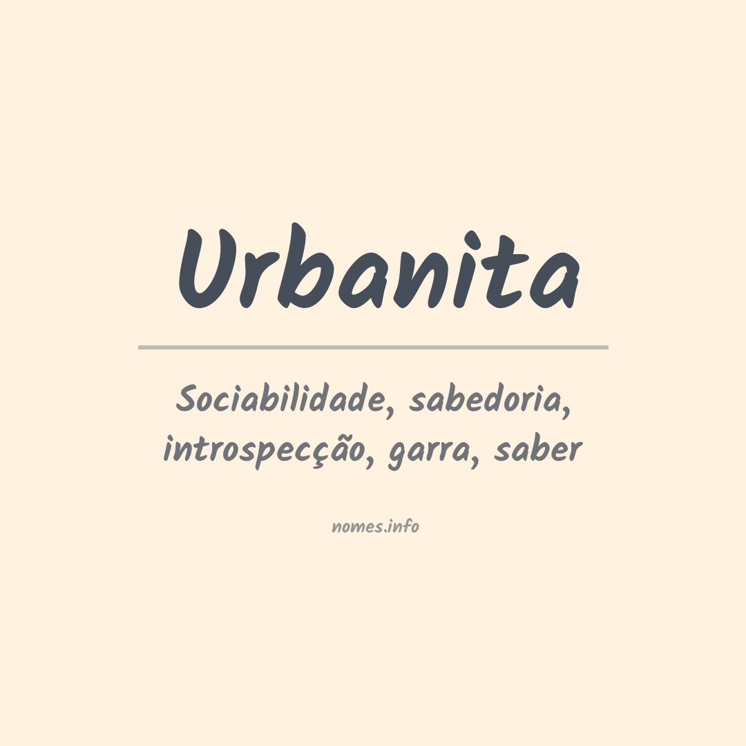 Significado do nome Urbanita