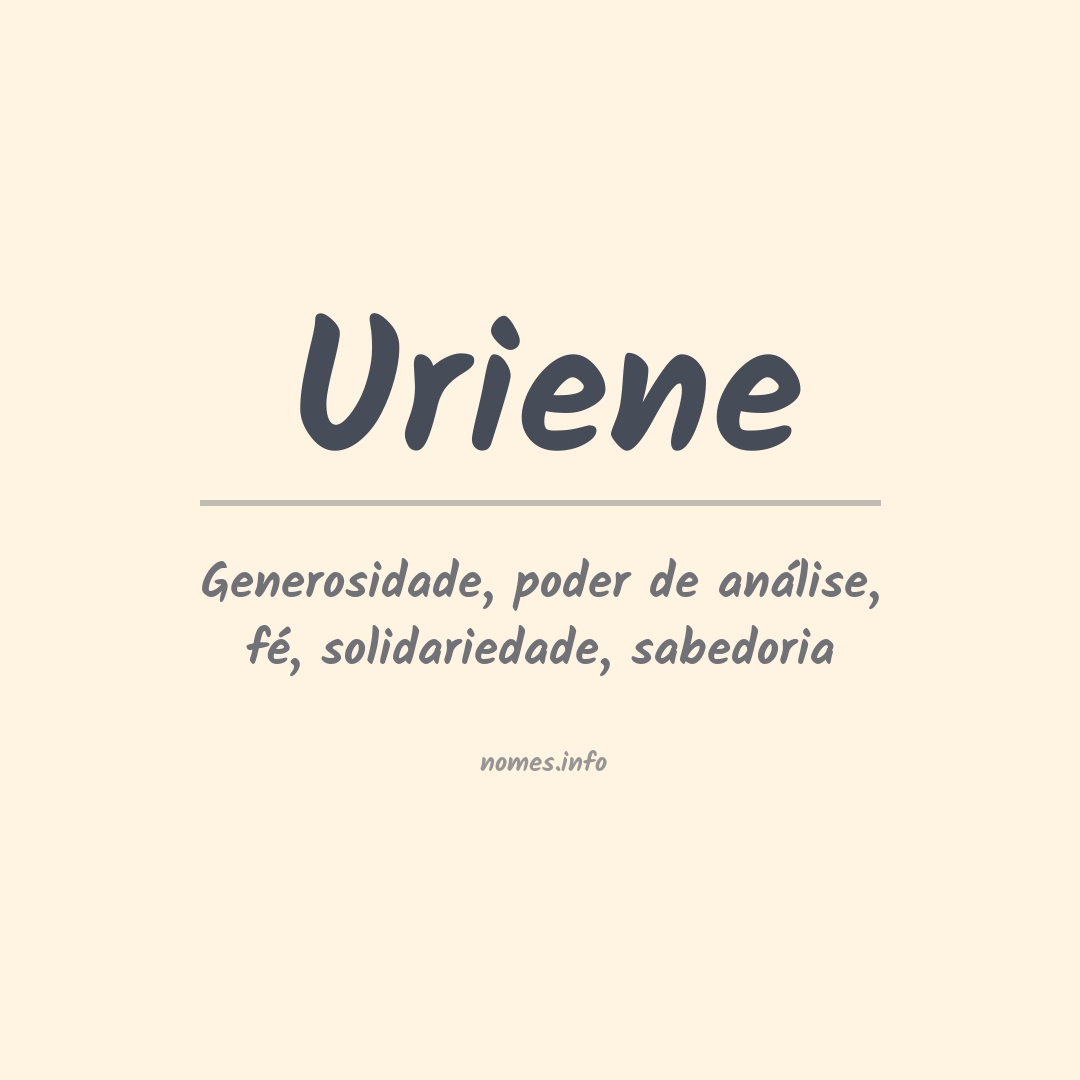 Significado do nome Uriene