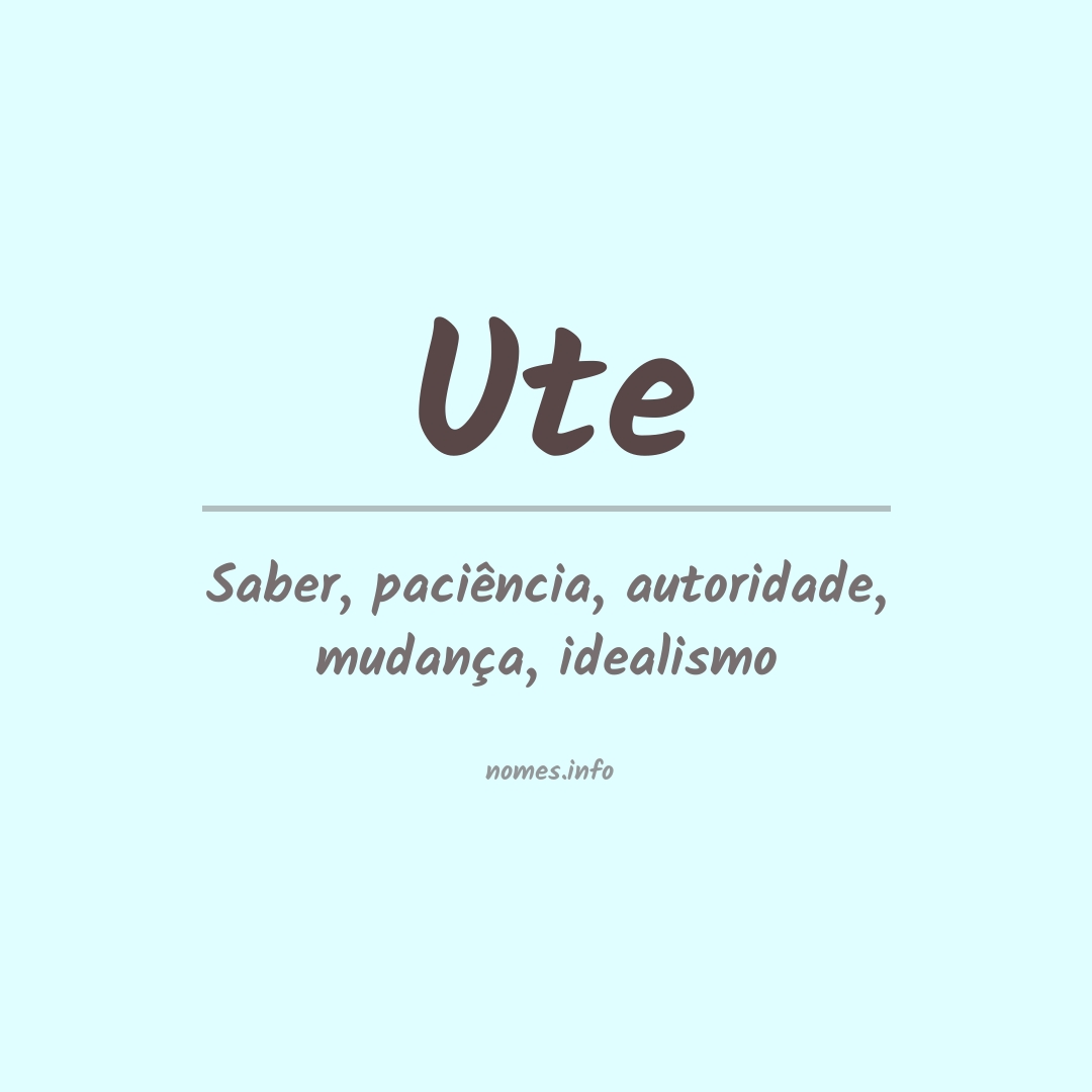 Significado do nome Ute