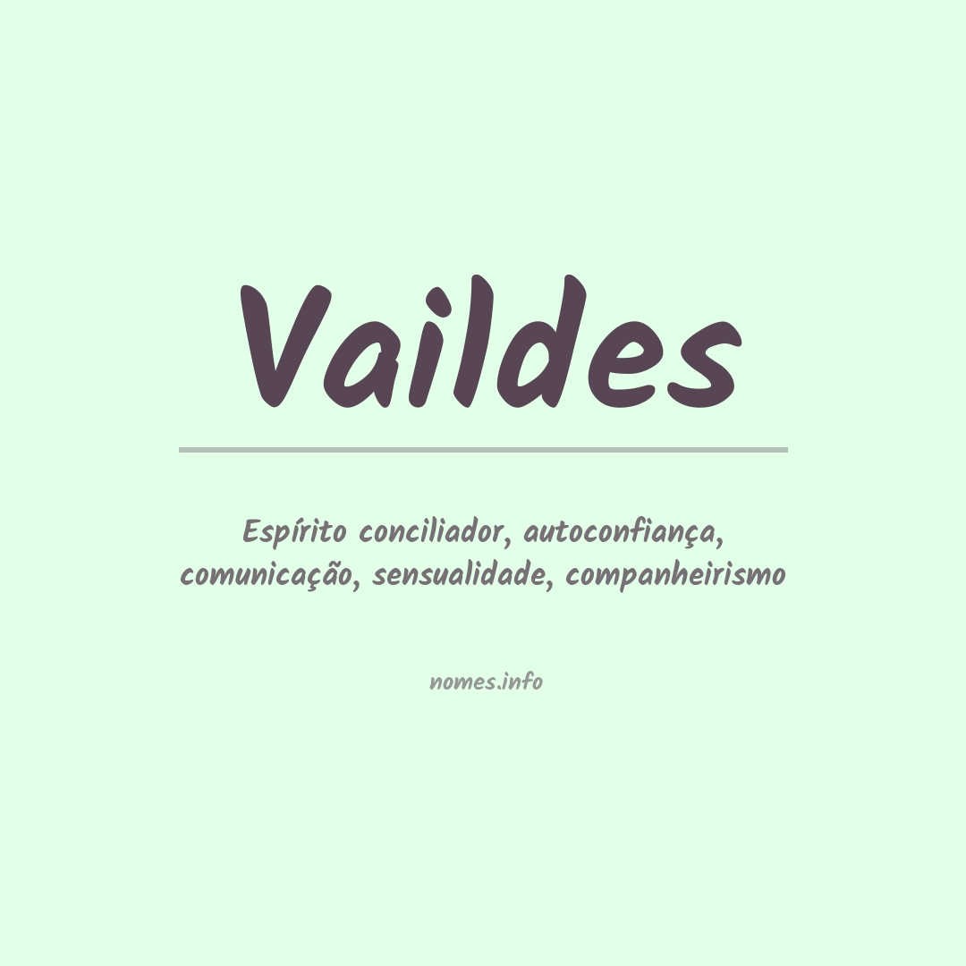 Significado do nome Vaildes