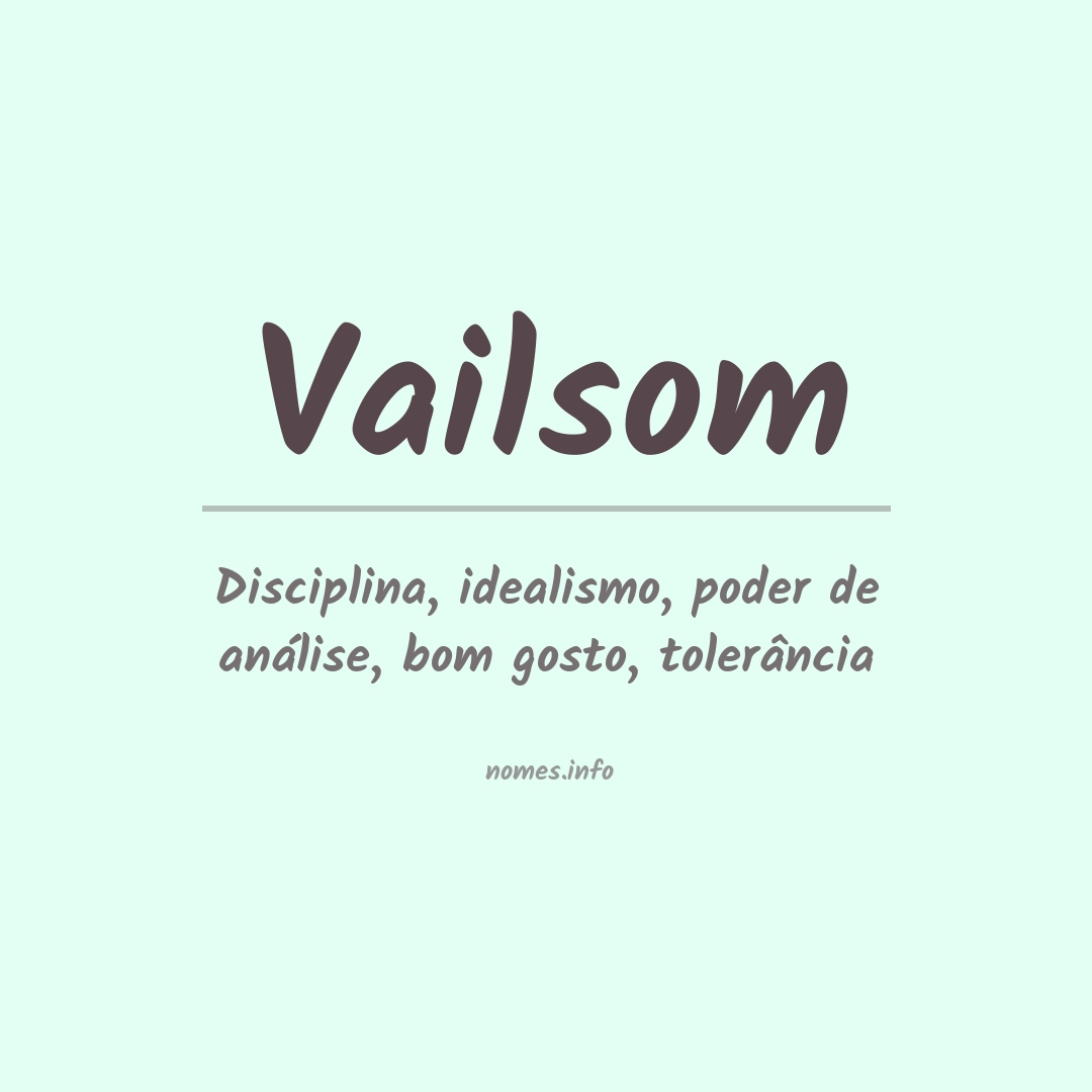 Significado do nome Vailsom