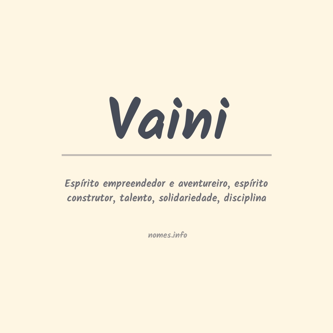 Significado do nome Vaini