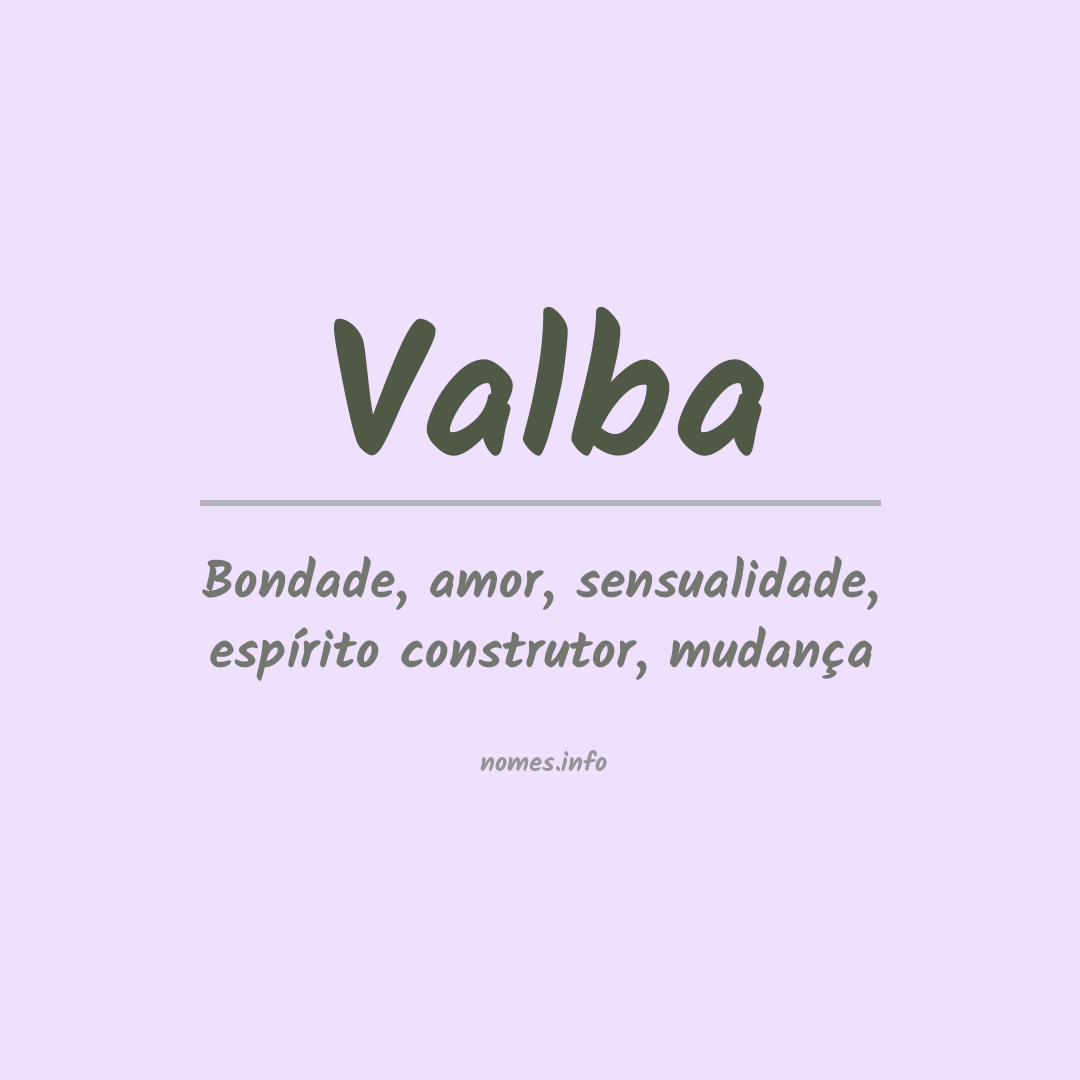 Significado do nome Valba