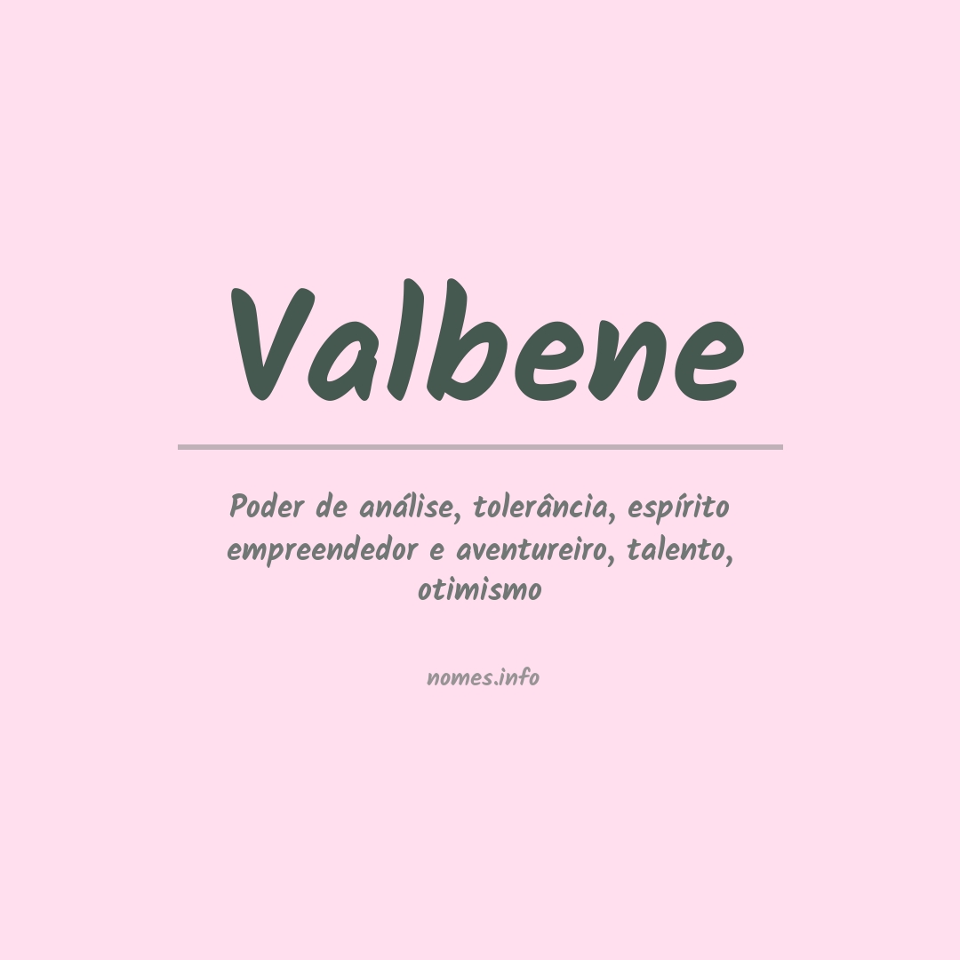 Significado do nome Valbene