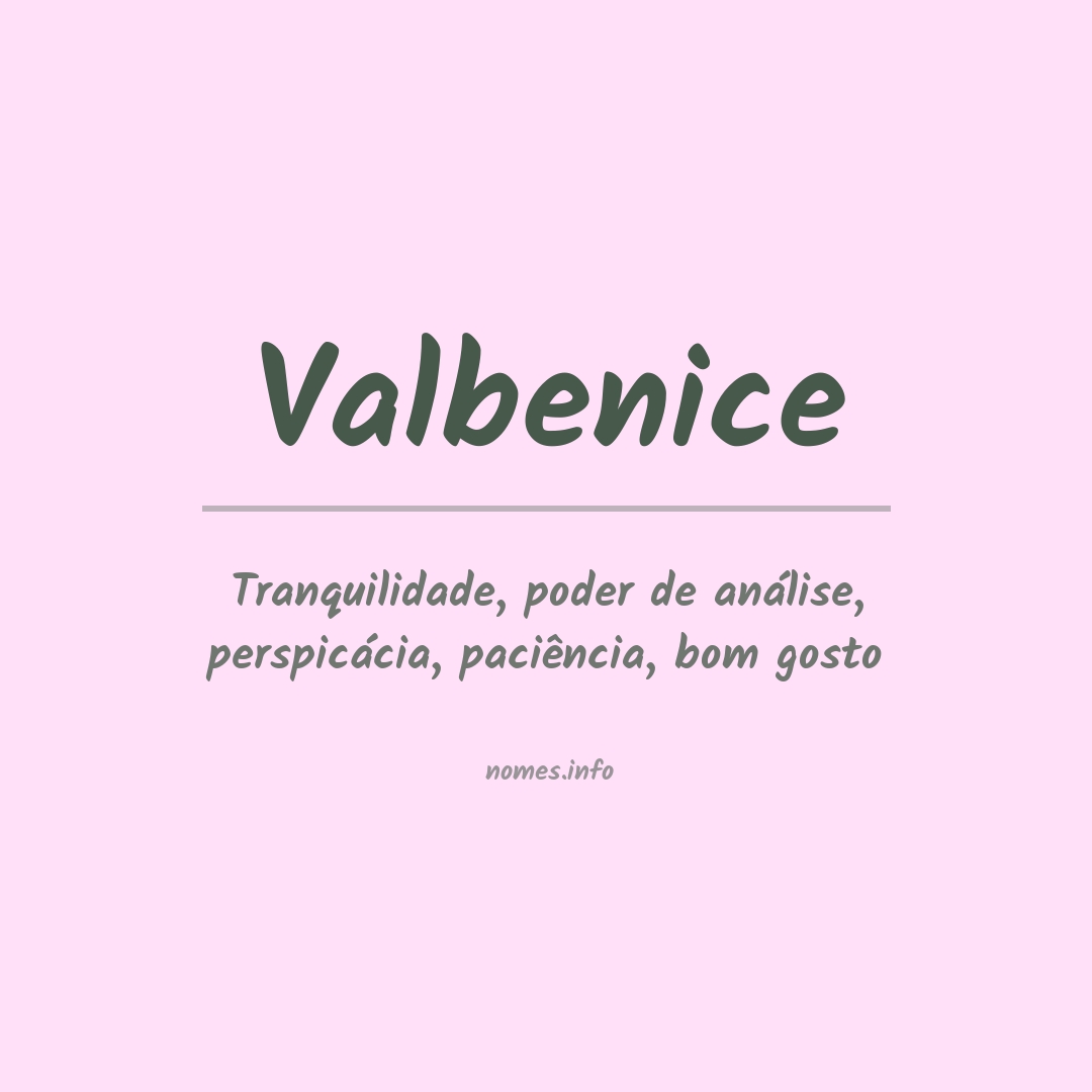 Significado do nome Valbenice