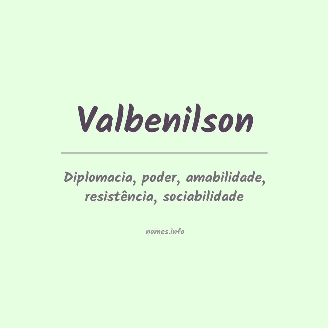 Significado do nome Valbenilson