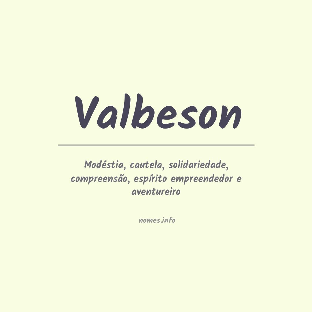 Significado do nome Valbeson