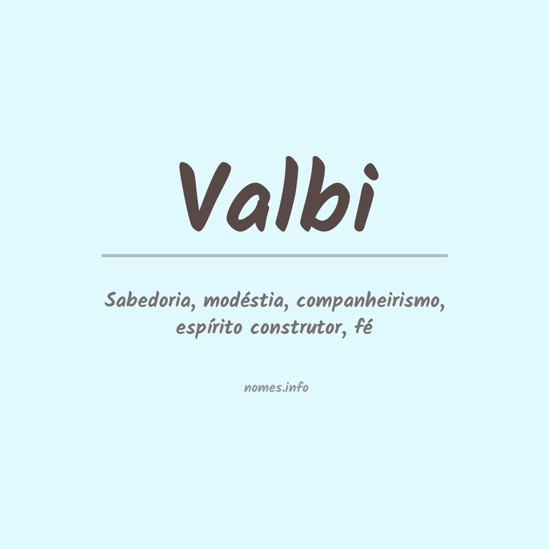 Significado do nome Valbi