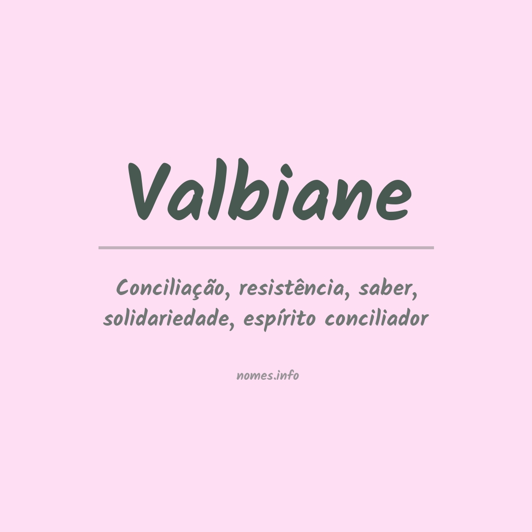 Significado do nome Valbiane