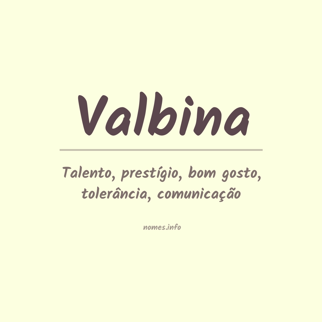 Significado do nome Valbina