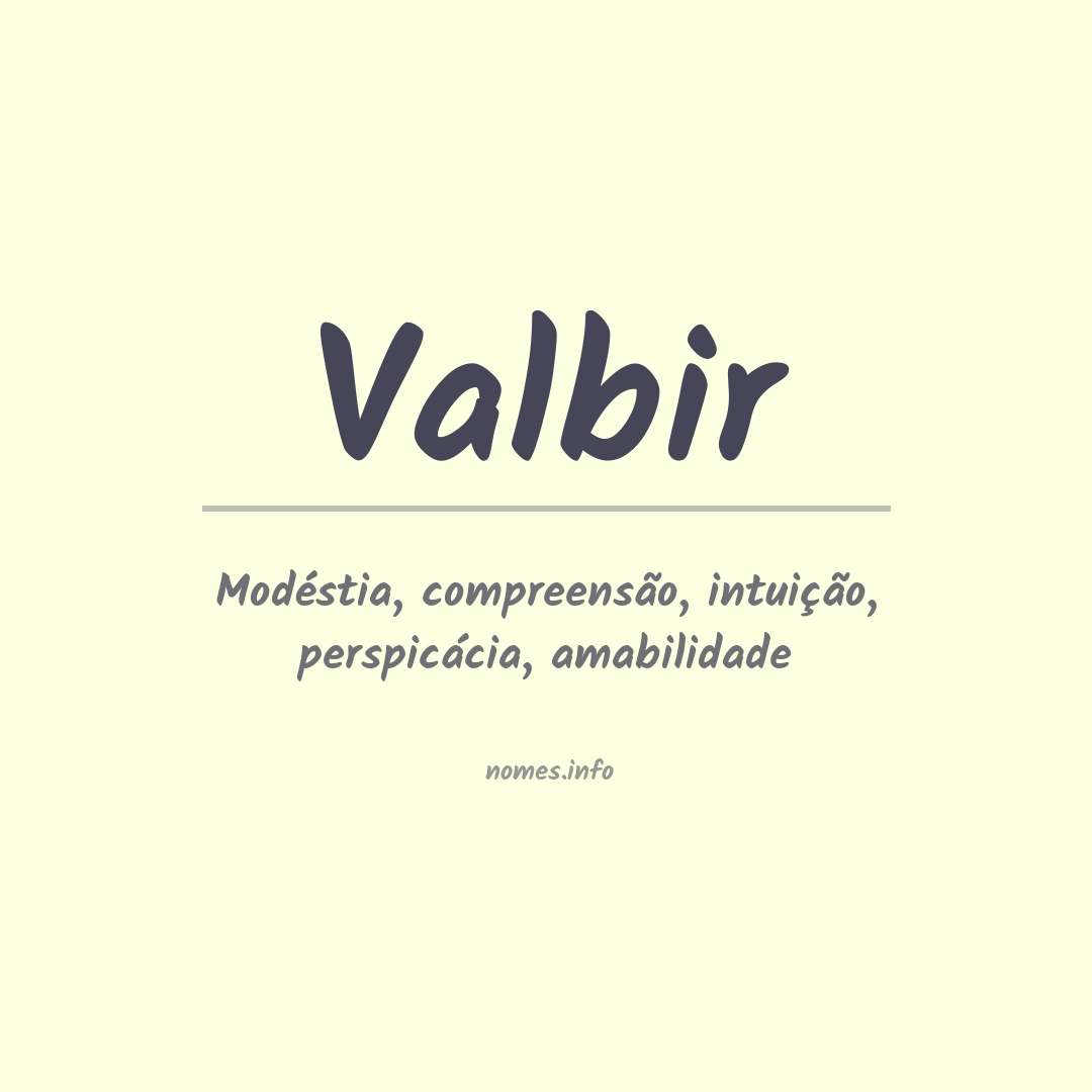 Significado do nome Valbir