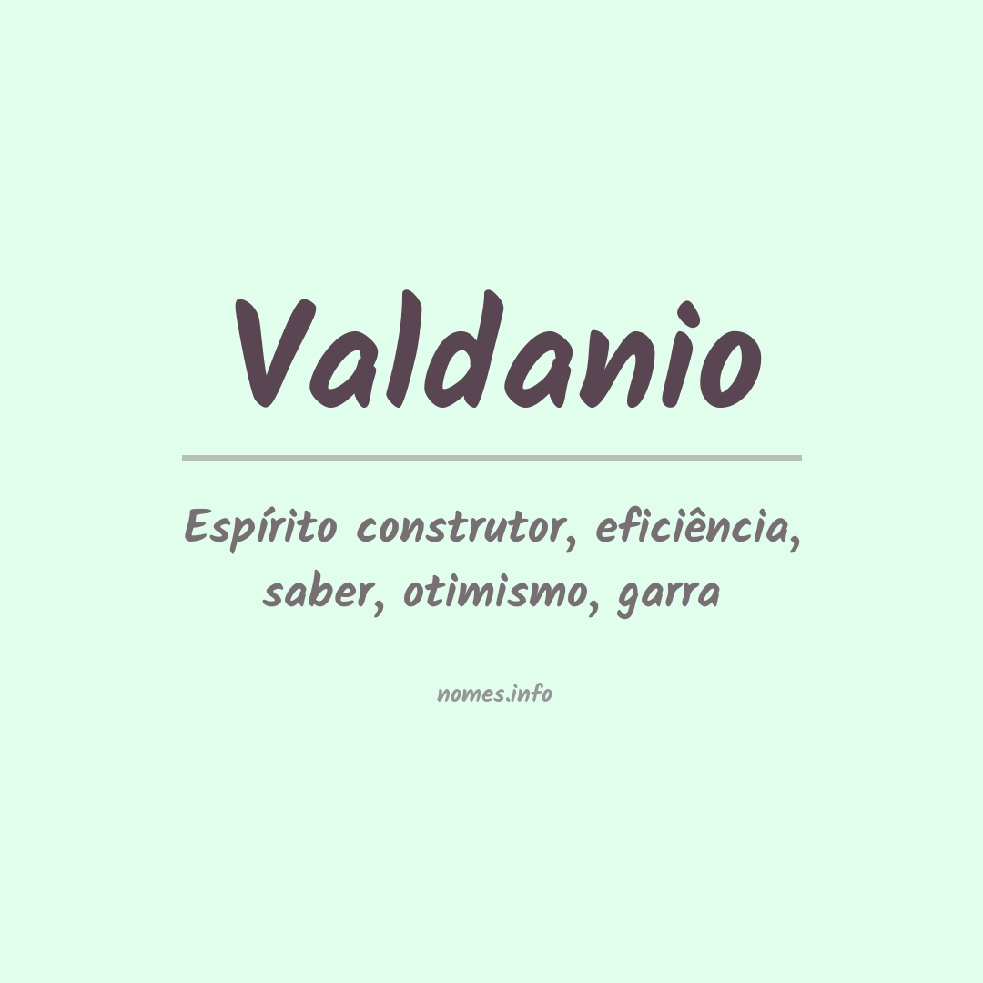 Significado do nome Valdanio Significado do nome Valdanio