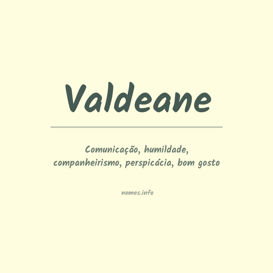 Significado do nome Valdeane