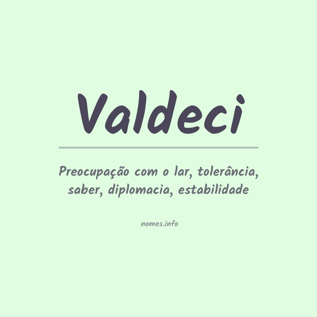 Significado do nome Valdeci