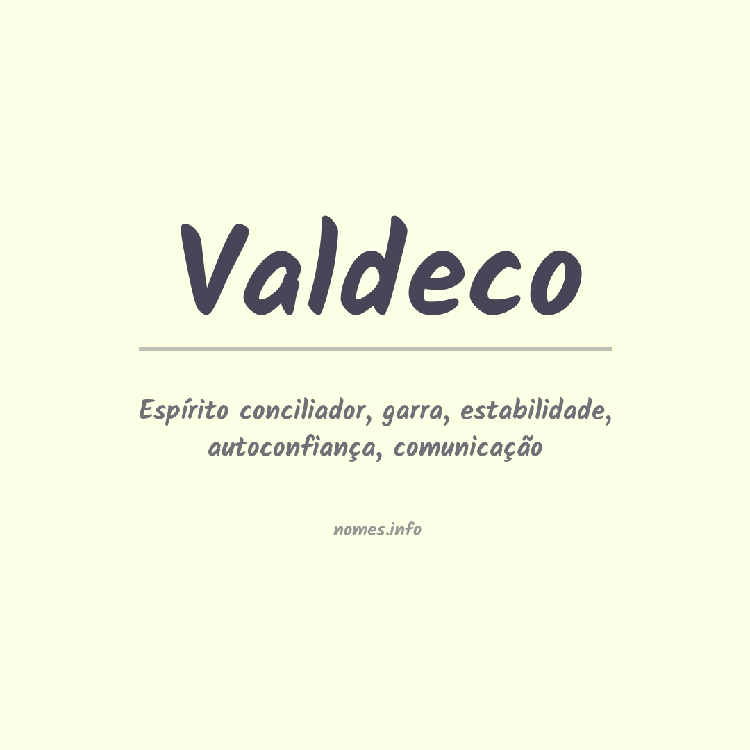 Significado do nome Valdeco