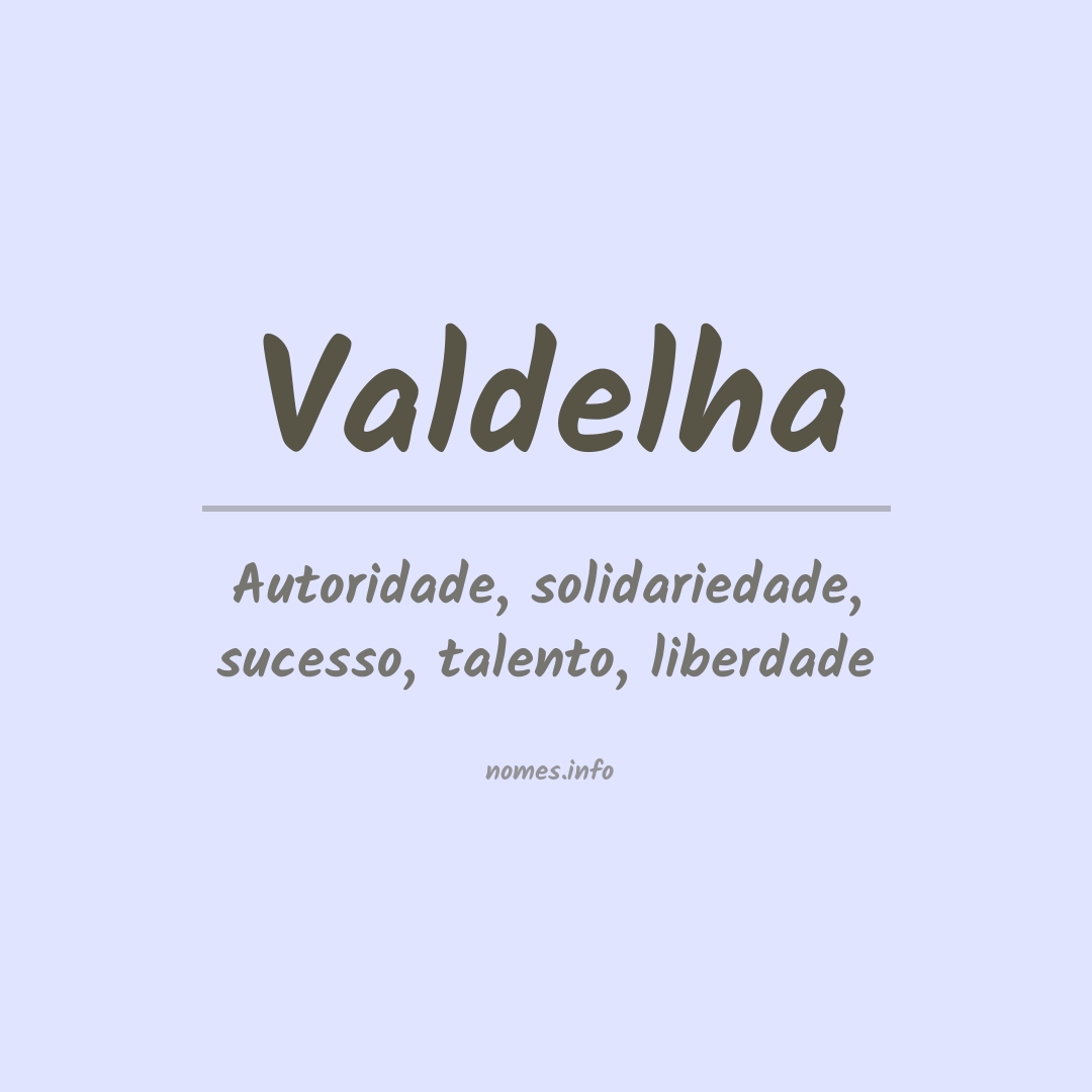 Significado do nome Valdelha