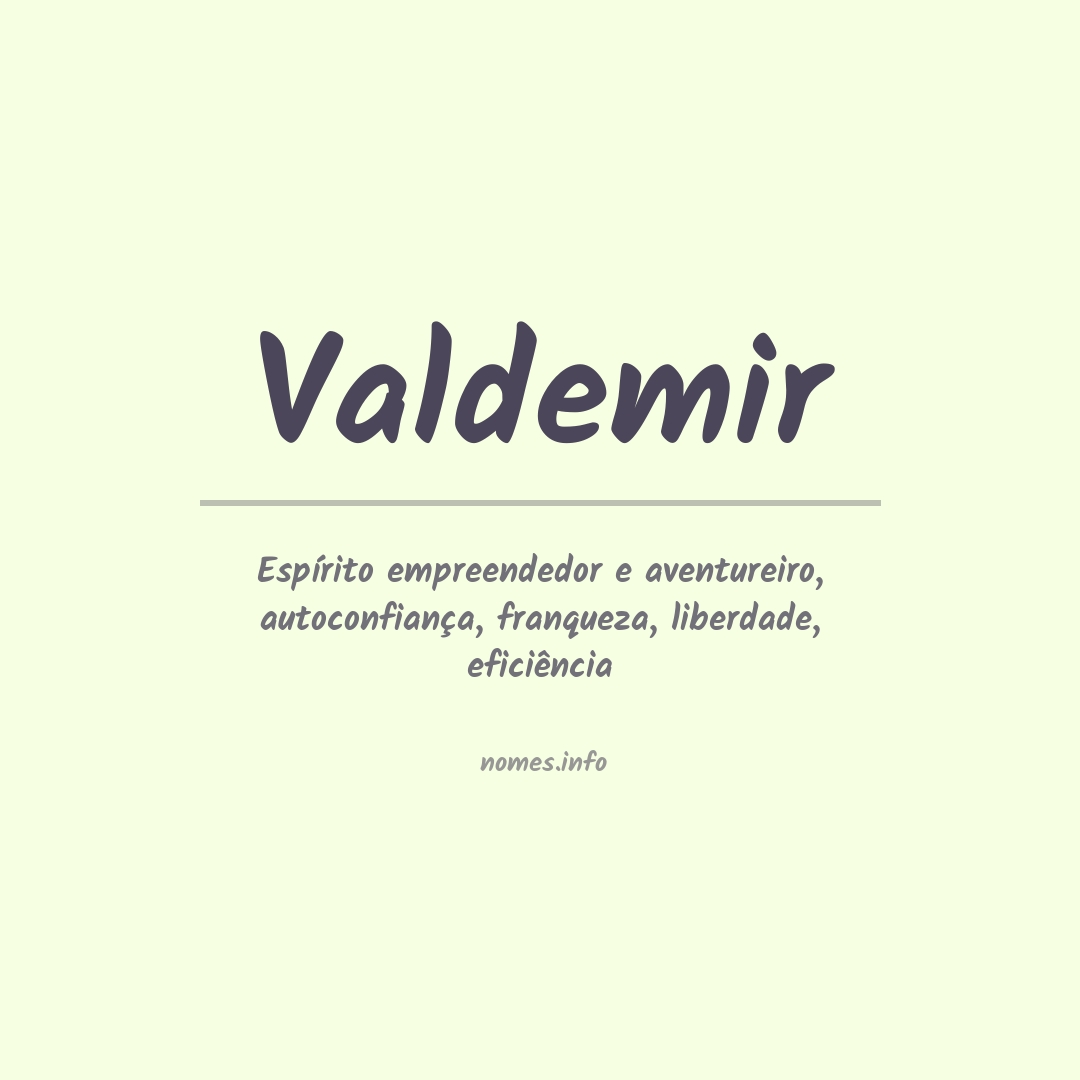 Significado do nome Valdemir