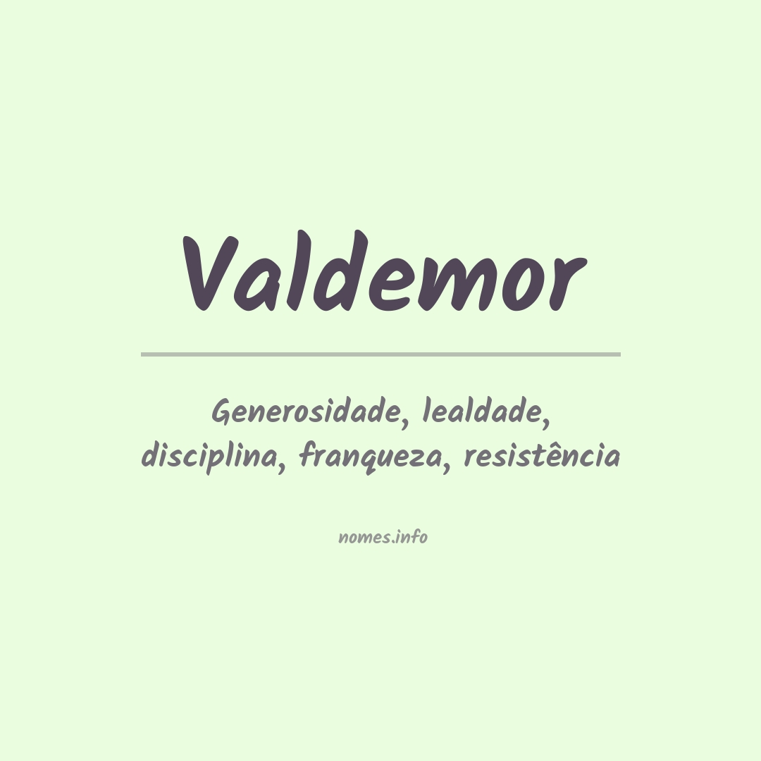 Significado do nome Valdemor