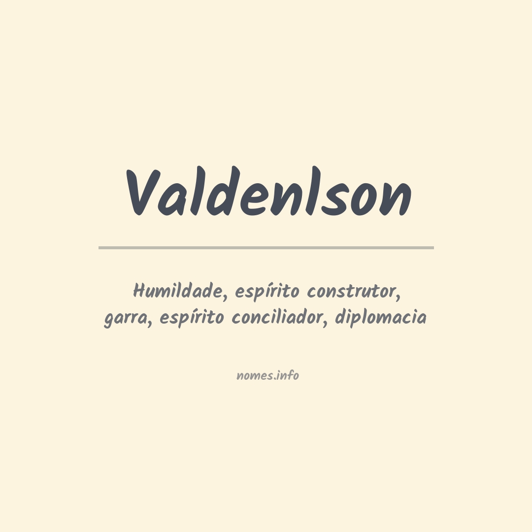 Significado do nome Valdenlson